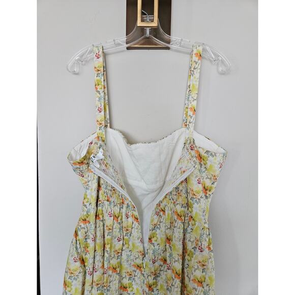 ASTR the Label Women's Beige Yellow Floral Milkmaid Mini Dress NWOT Size X-Large - Picture 12 of 16
